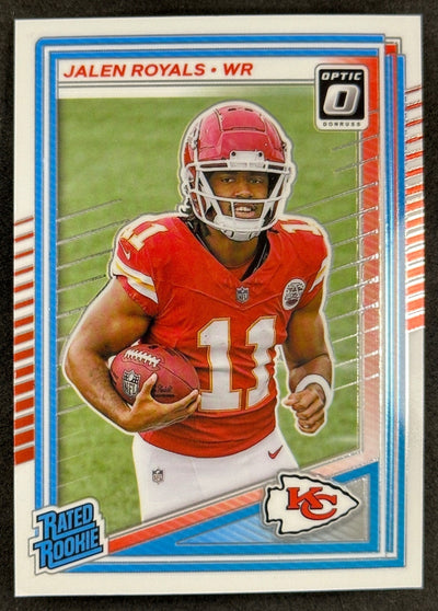 Jalen Royals 2025 Donruss Optic Rated Rookie Chiefs Sports Trading Card