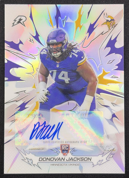 Donovan Jackson 2025 Topps Resurgence Rookie Signatures Silver Static Refractor Vikings Minnesota Vikings