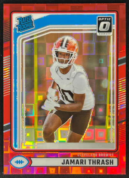 Jamari Thrash 2024 Donruss Optic Rated Rookie Preview Red Pandora Browns Sports Trading Cards