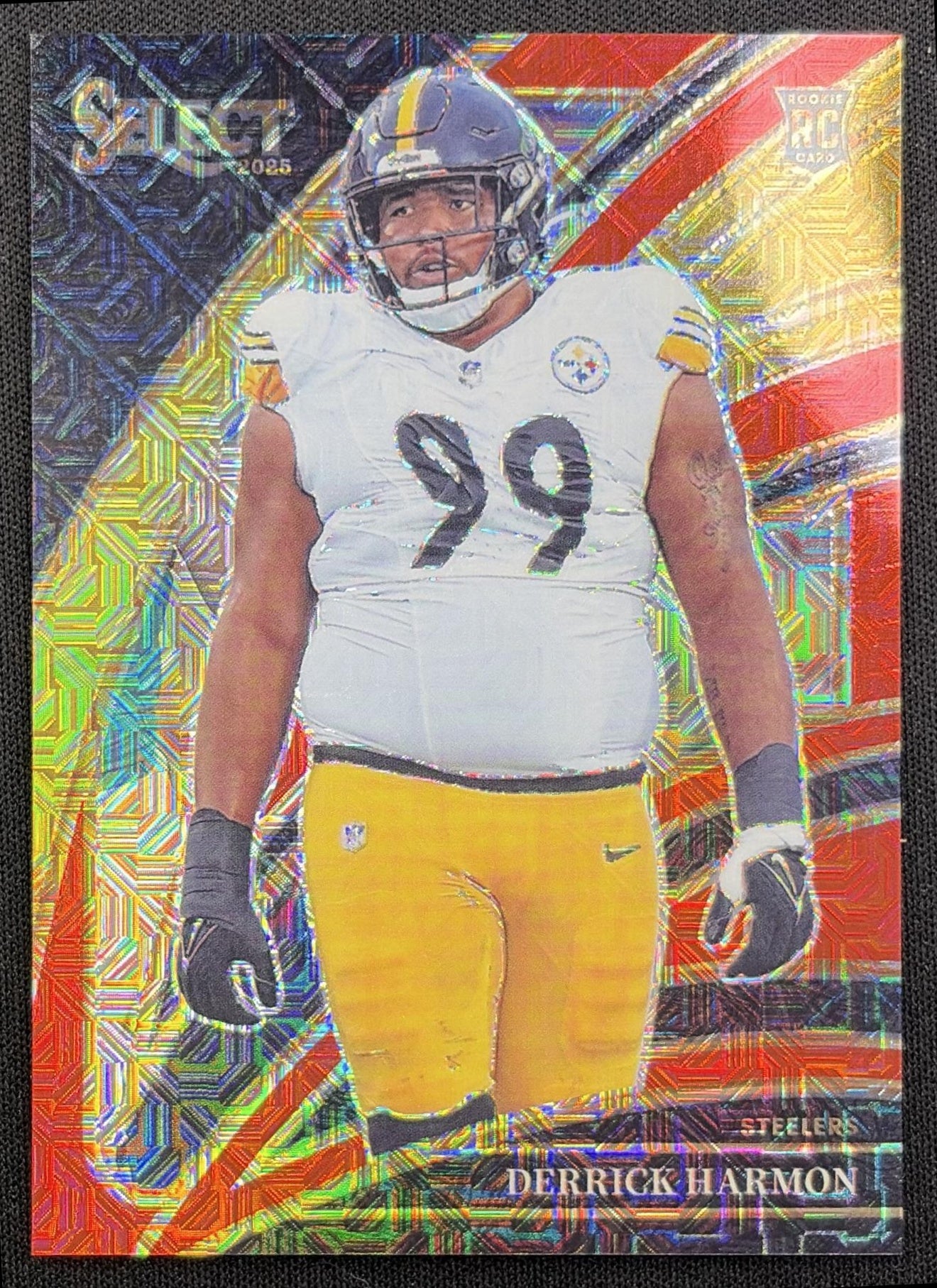 Derrick Harmon 2025 Panini Select Club Level Red Disco Prizm /49 Steelers
