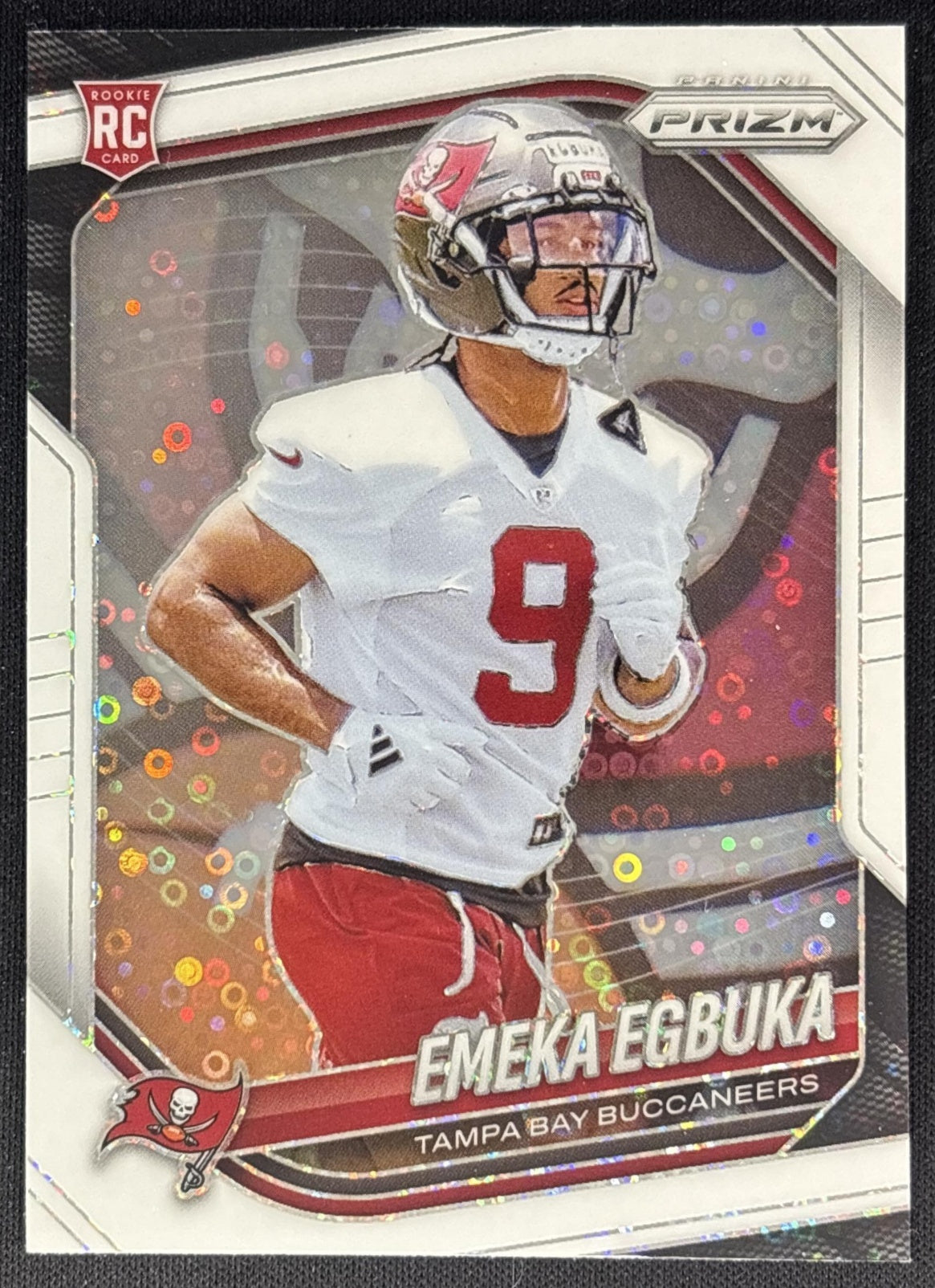 Emeka Egbuka 2025 Panini Prizm White Disco Buccaneers front