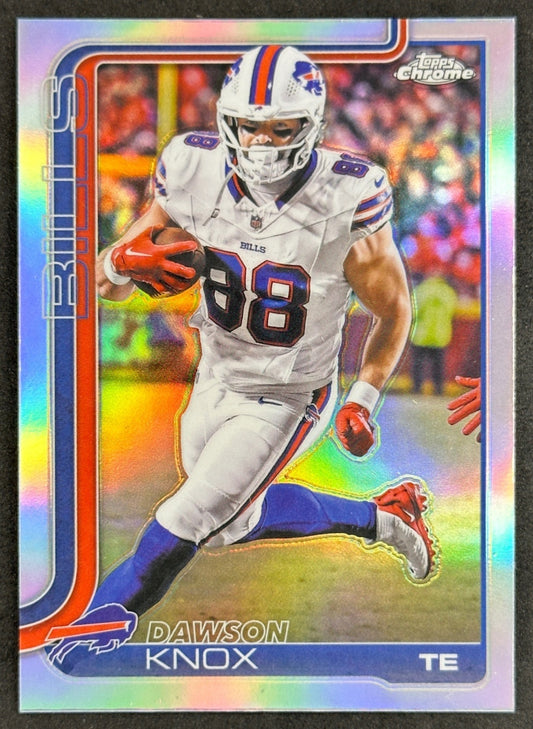 Dawson Knox 2025 Topps Chrome Refractor Bills Sports Trading Cards