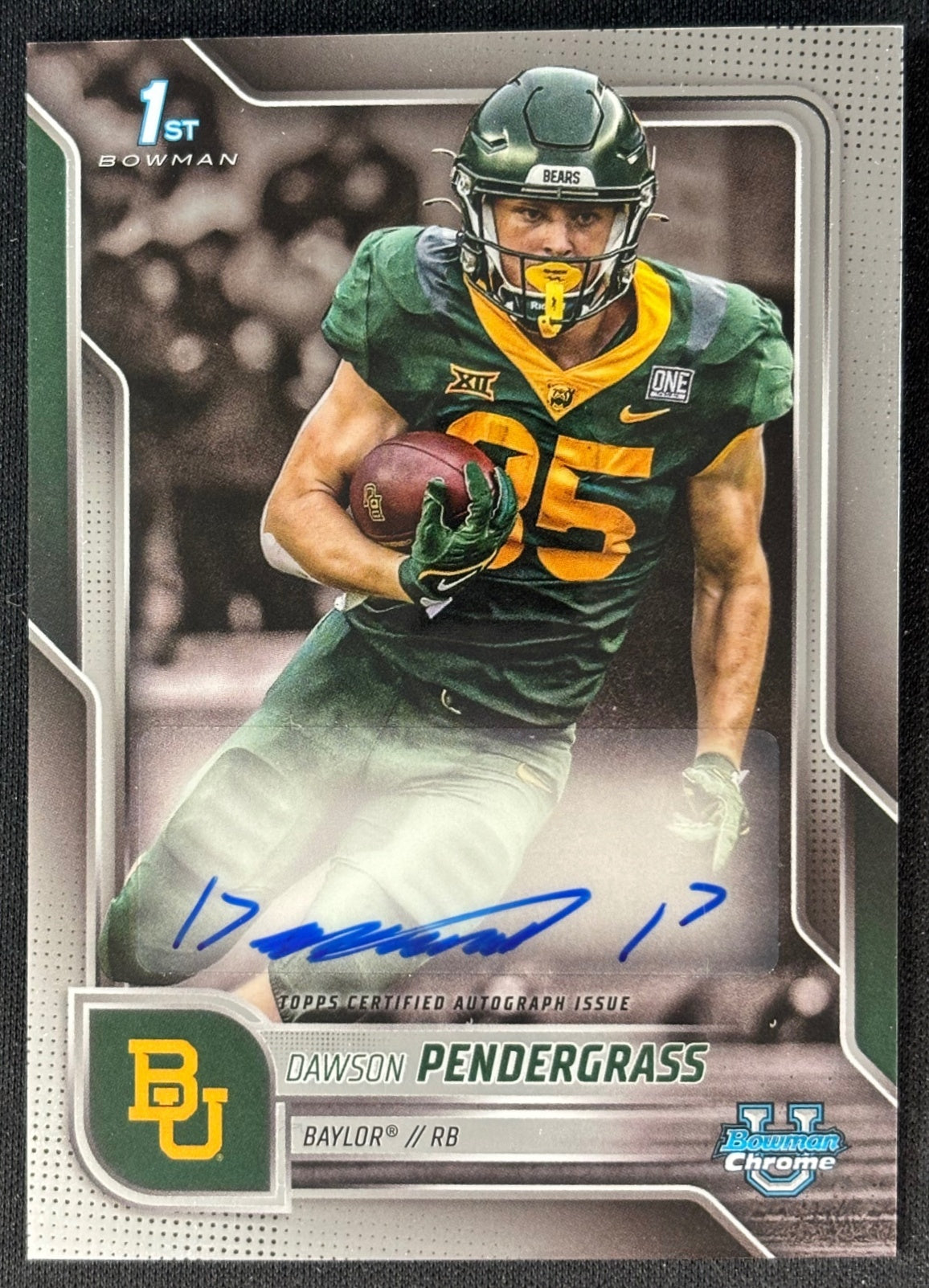 Dawson Pendergrass 2025 Chrome University Prospect Auto Bears - Front