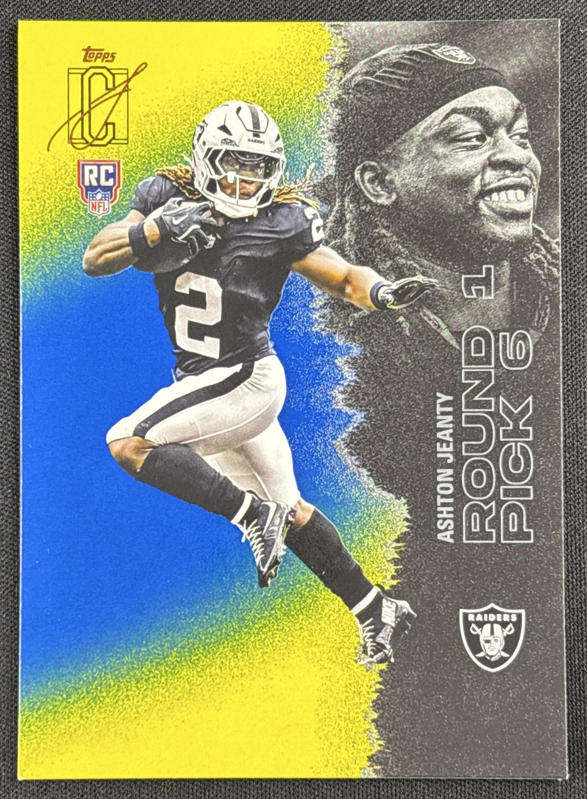 Ashton Jeanty 2025 Topps Signature Class Rookie Blue & Yellow Foil Raiders