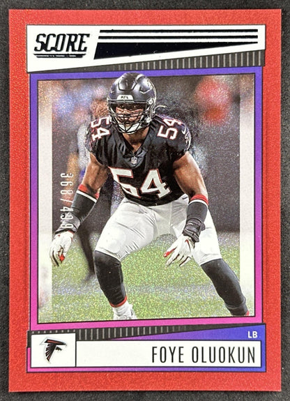 Foye Oluokun 2022 Panini Score Dots Red /499 Falcons Sports Trading Card