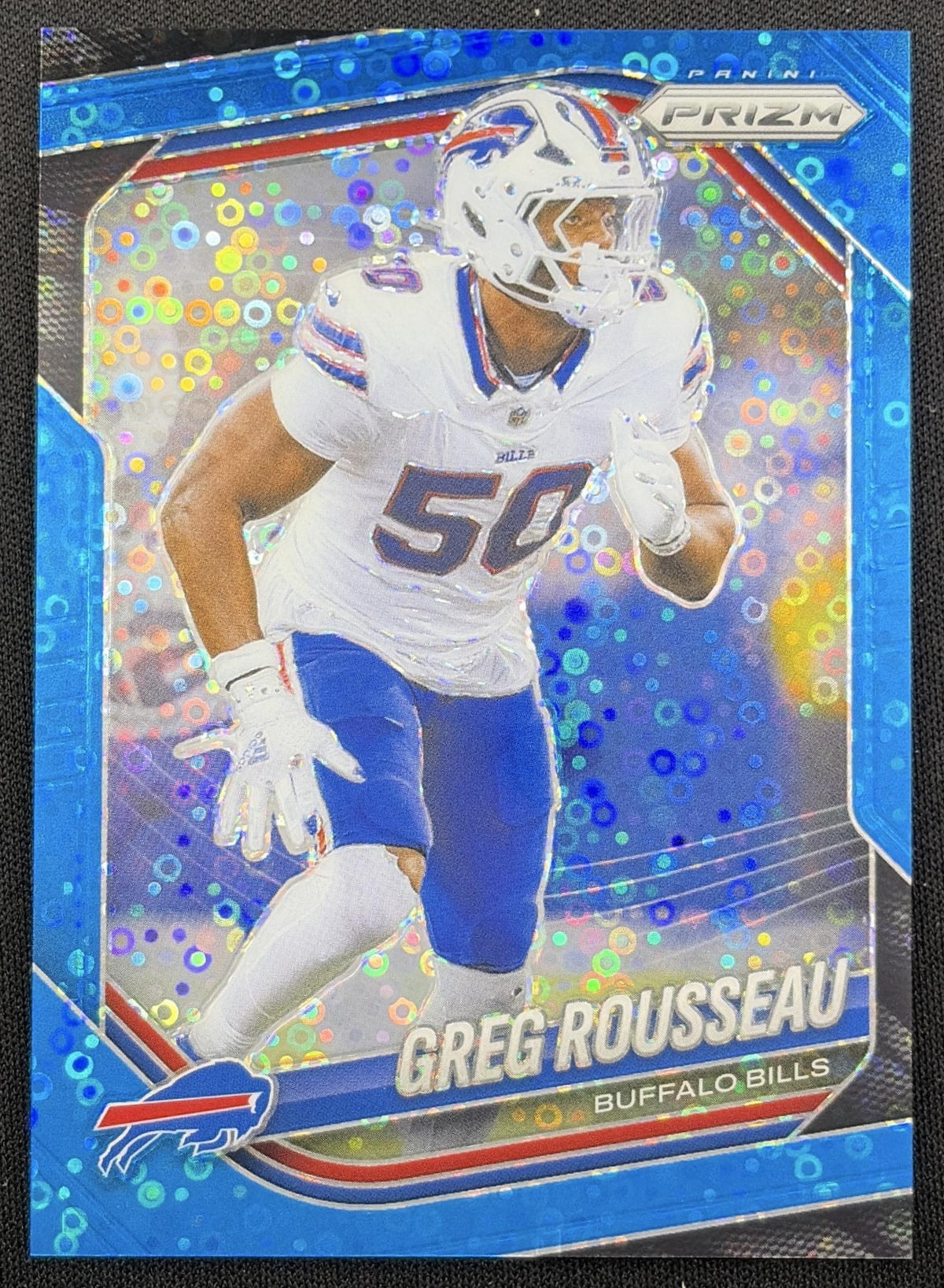 Greg Rousseau 2025 Panini Prizm No Huddle Blue /125 Bills Buffalo Bills