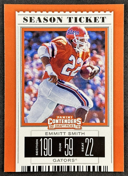 Emmitt Smith 2019 Panini Contenders Draft Picks Gators Cowboys front sports trading card