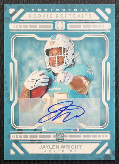 Jaylen Wright 2024 Panini Photogenic Auto Dolphins Miami Dolphins