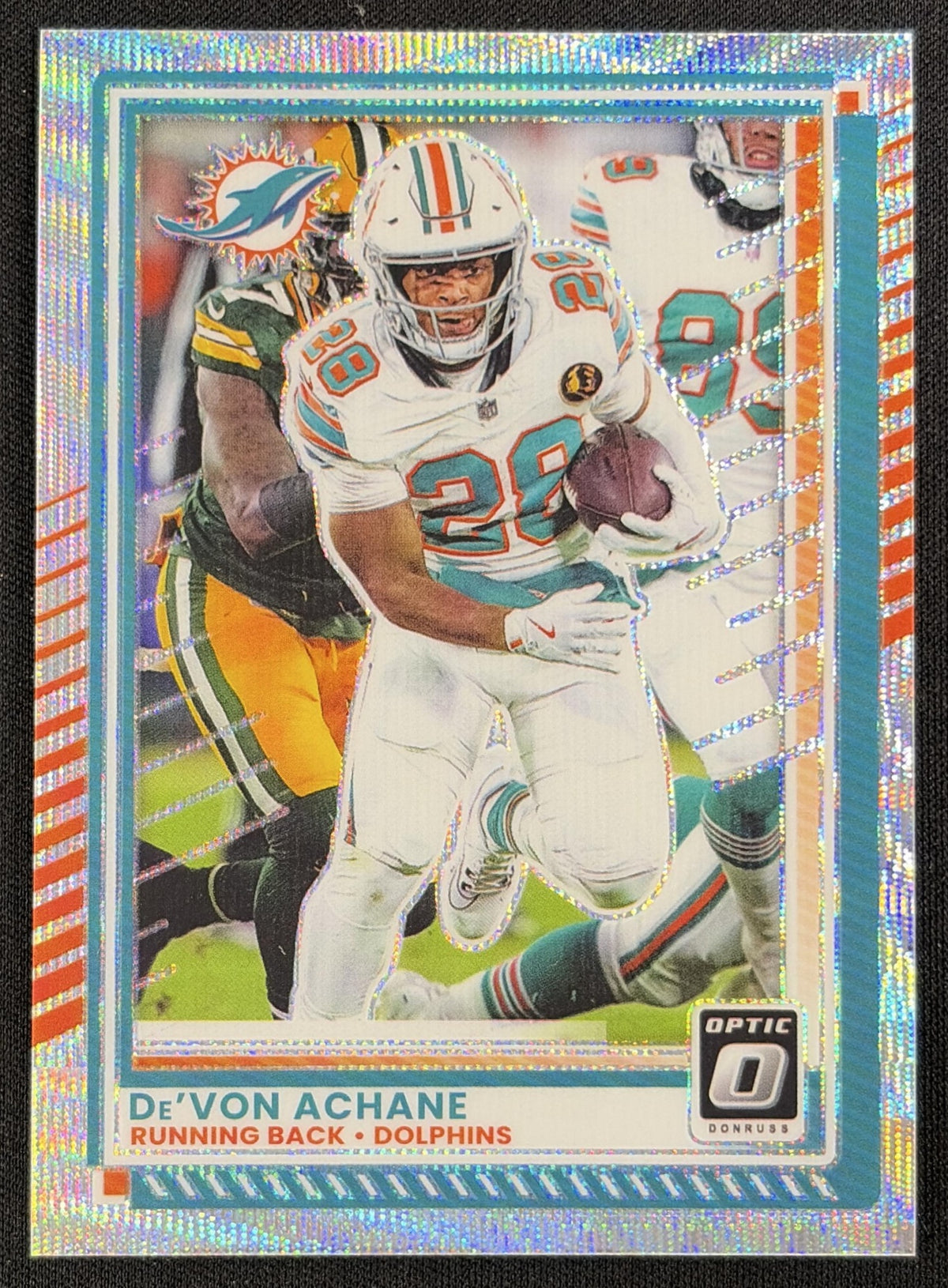 De'Von Achane 2025 Panini Donruss Optic Wave Prizm /300 Dolphins