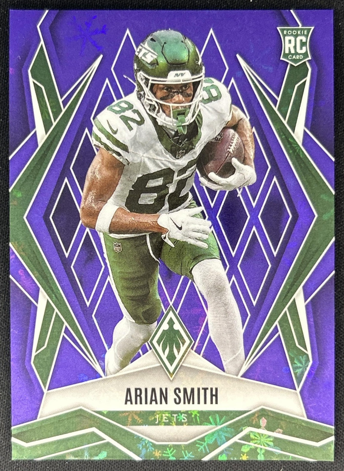 Arian Smith 2025 Panini Phoenix Purple Winter Prizm /249 Jets front