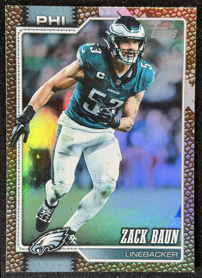 Zack Baun 2026 Topps Football Leather Foil Eagles front
