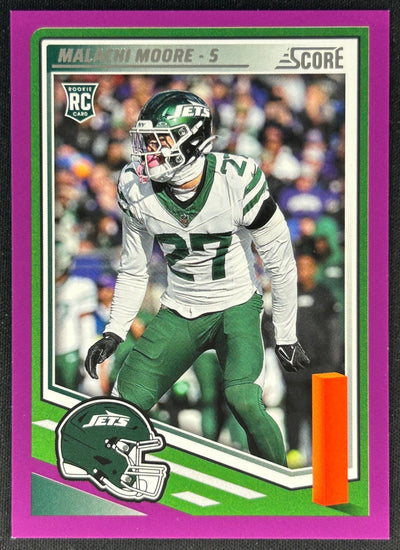 Malachi Moore 2025 Score Purple Rookie Jets Sports Trading Cards