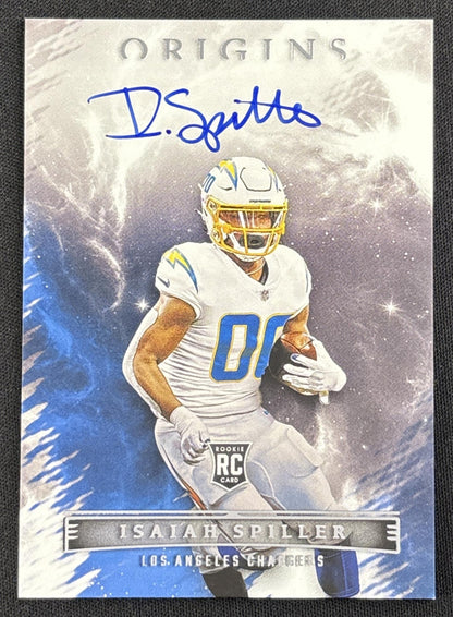 Isaiah Spiller 2022 Panini Origins Rookie Auto Chargers