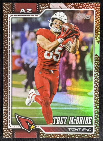 Trey McBride 2026 Topps Football Leather Foil Cardinals