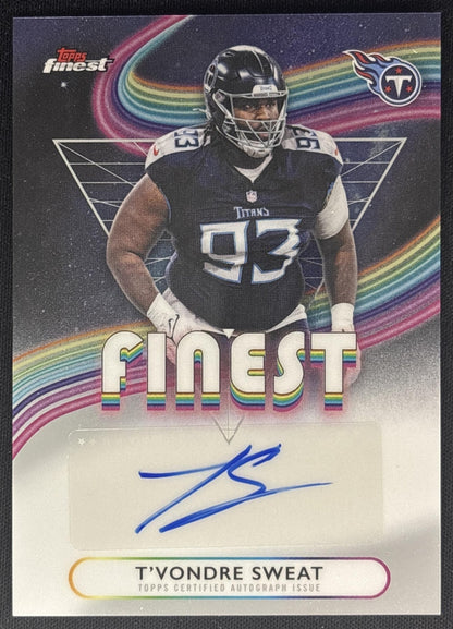 T'Vondre Sweat 2025 Topps Finest Auto Titans 2 front