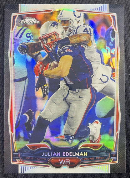 Julian Edelman 2014 Topps Chrome Black Refractor /299 Patriots Sports Trading Card