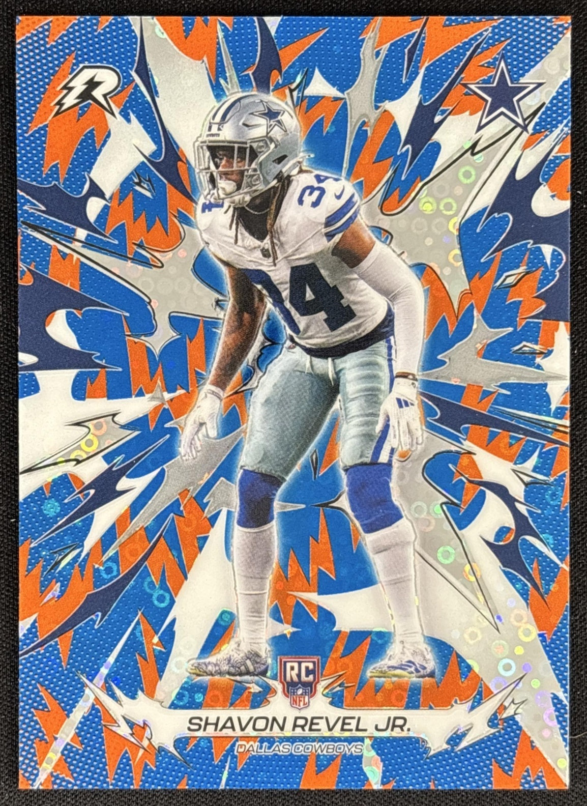 Shavon Revel Jr. 2025 Topps Resurgence Blue and Orange Spark Refractor Cowboys