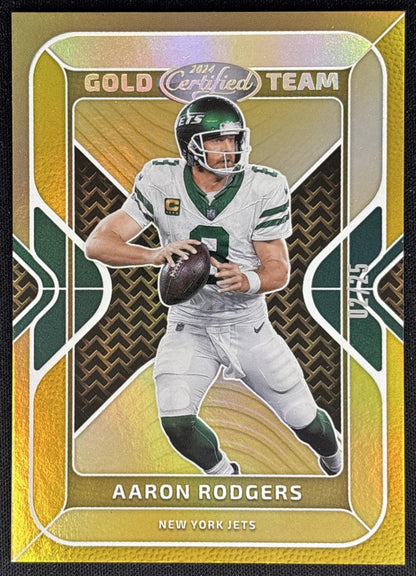 Aaron Rodgers 2024 Panini Certified Gold Team Mirror /25 Jets Default Title Sports Trading Cards