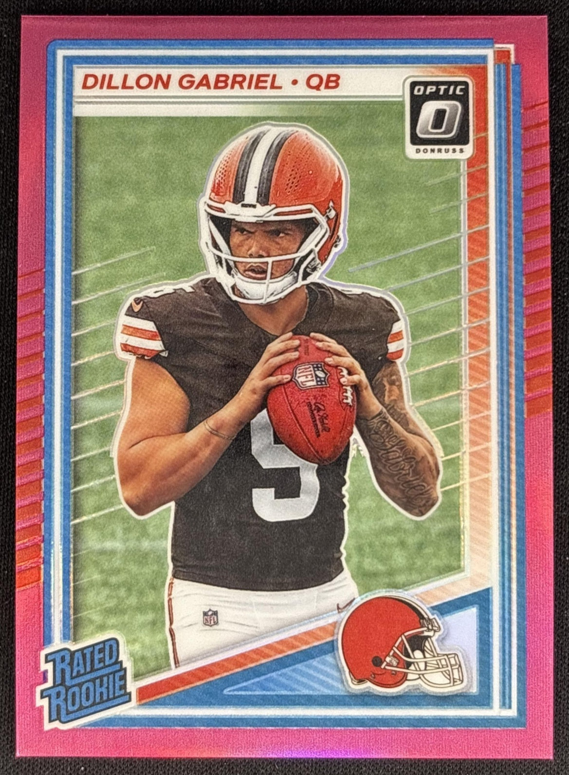Dillon Gabriel 2025 Panini Donruss Optic Rated Rookie Preview Pink Browns front