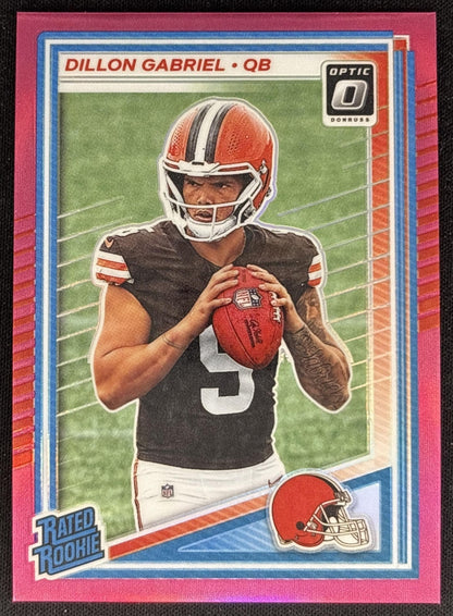 Dillon Gabriel 2025 Panini Donruss Optic Rated Rookie Preview Pink Browns front