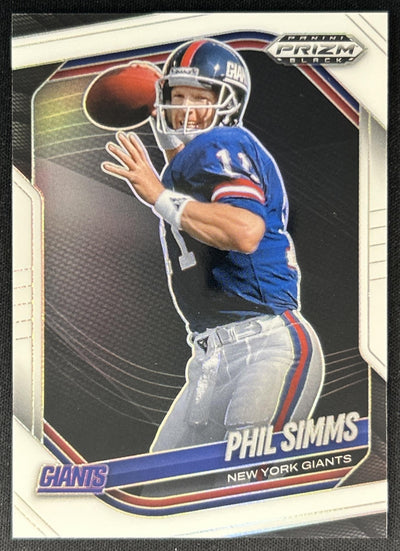 Phil Simms 2025 Panini Prizm Black White /175 Giants front