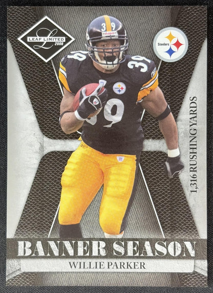 Willie Parker 2008 Leaf Limited Banner Season /999 Steelers front