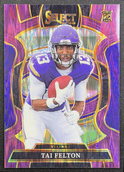 Tai Felton 2025 Panini Select Concourse Purple Prizm Shock /699 Vikings
