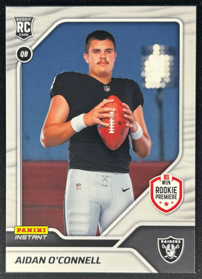 Aidan O'Connell 2023 Panini Instant Rookie Premiere Raiders Sports Trading Cards
