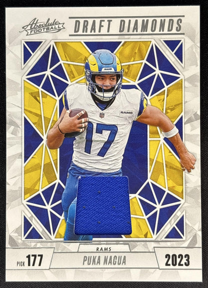 Puka Nacua 2024 Panini Absolute Draft Diamonds Jersey Rams