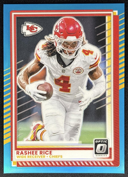 Rashee Rice 2025 Panini Donruss Optic Aqua Prizm /349 Chiefs Default Title Sports Trading Cards