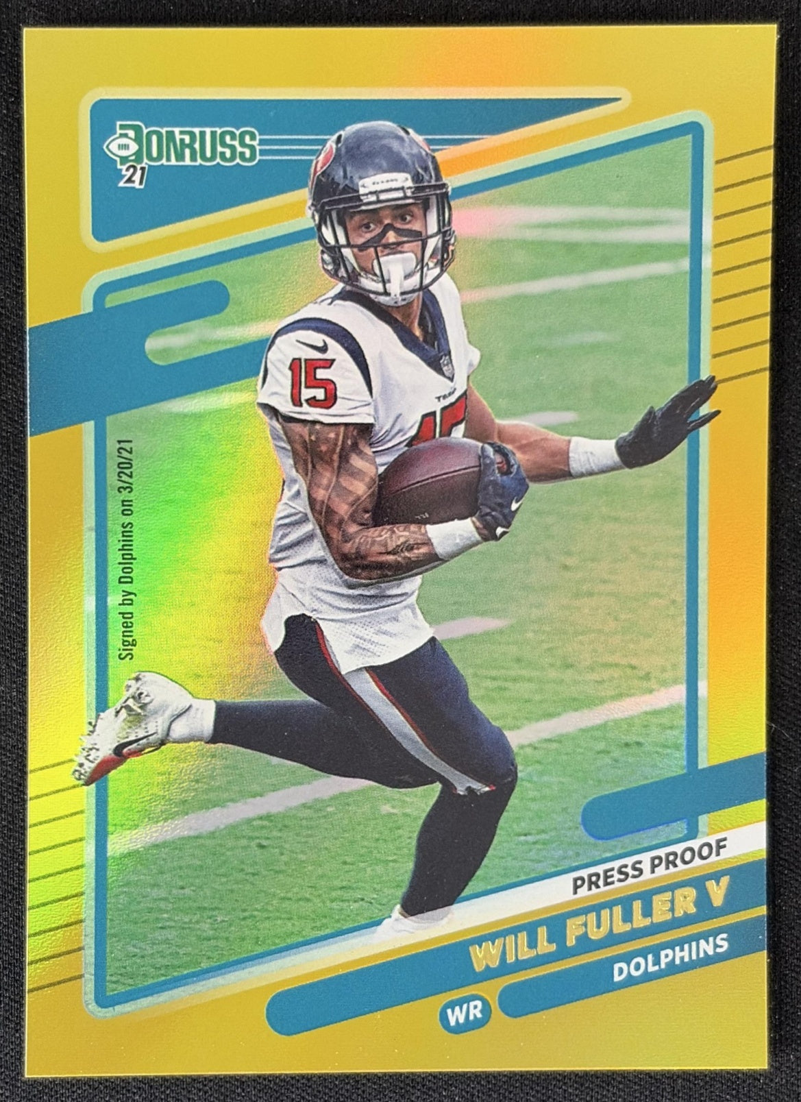 Will Fuller V 2021 Panini Donruss Press Proof Premium Dolphins Sports Trading Card