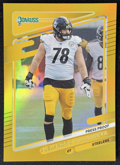 Alejandro Villanueva 2021 Panini Donruss Press Proof Premium Steelers - Pittsburgh Steelers