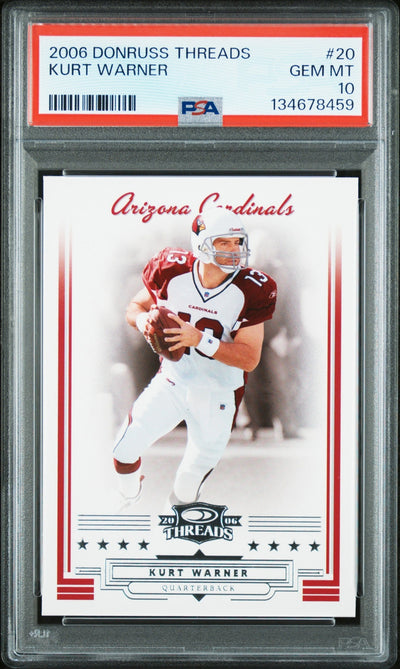 Kurt Warner 2006 Donruss Threads PSA 10 Cardinals Sports Trading Cards