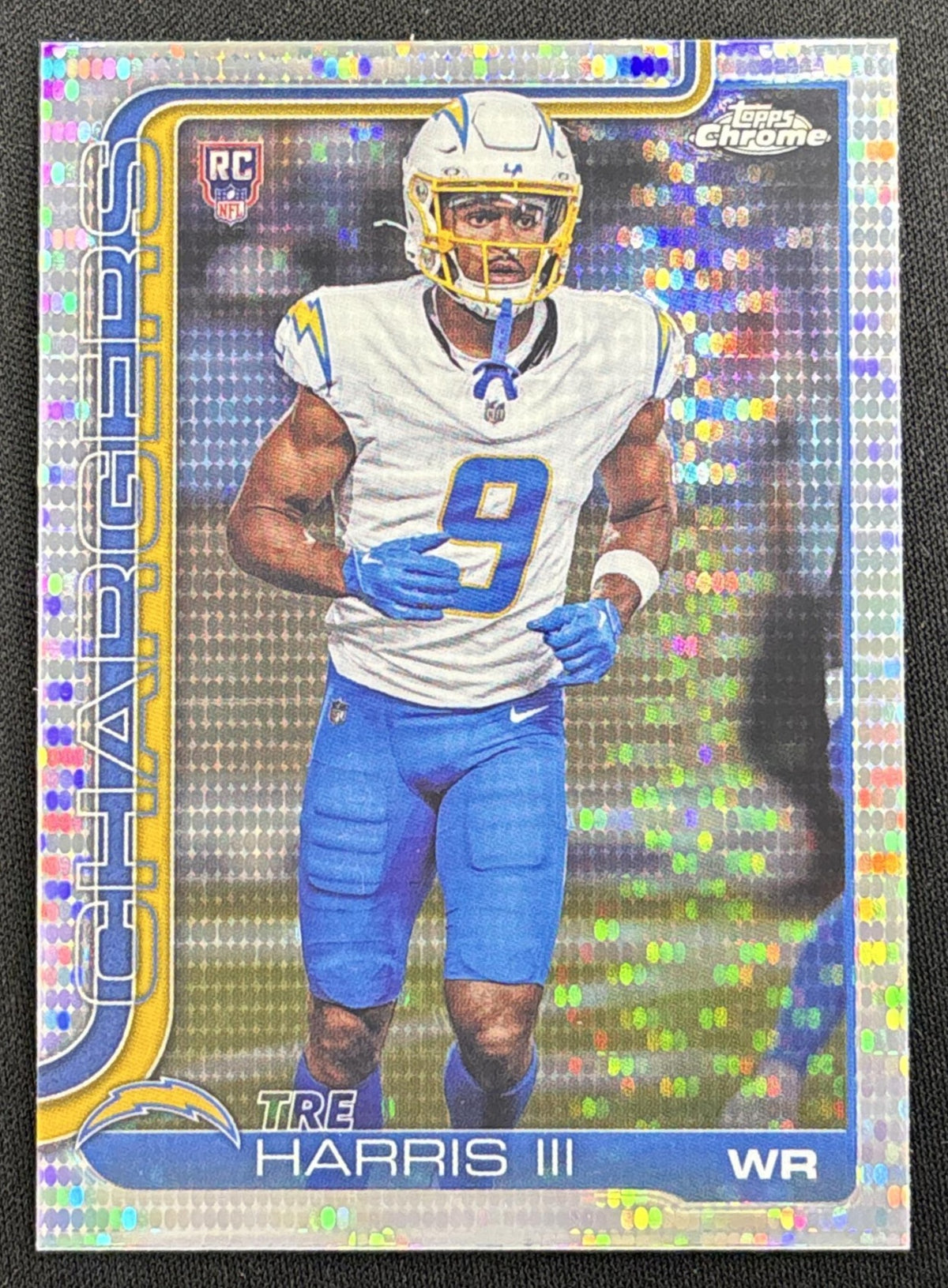 Tre Harris III 2025 Topps Chrome Rookie Pulsar Refractor Chargers