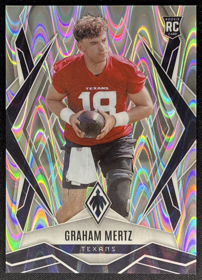 Graham Mertz 2025 Panini Phoenix Silver Seismic Prizm Texans Sports Trading Card