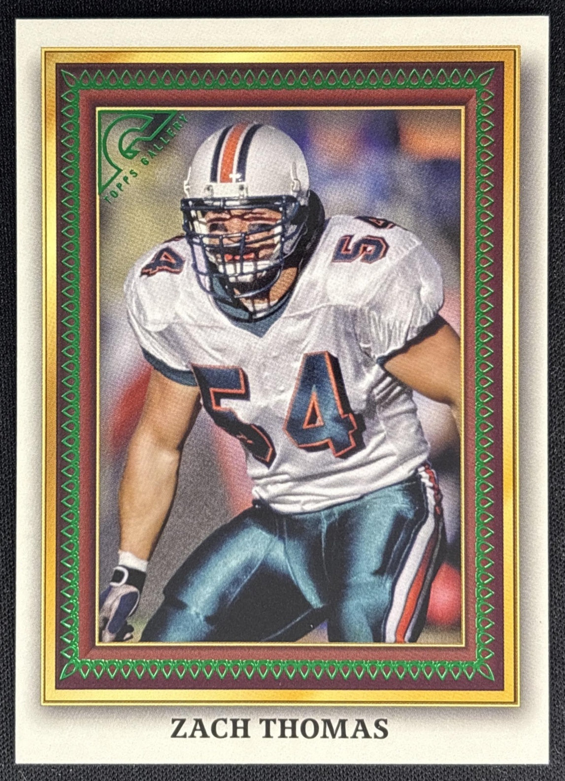 Zach Thomas 2023 Topps Composite Portrait Gallery Green /250 Dolphins front