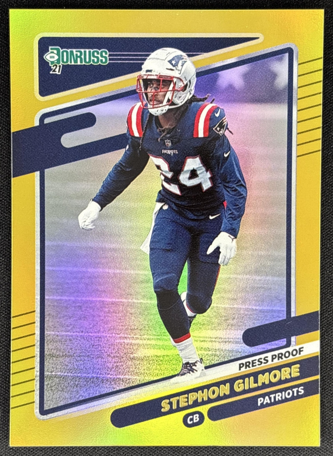 Stephon Gilmore 2021 Panini Donruss Press Proof Premium Patriots