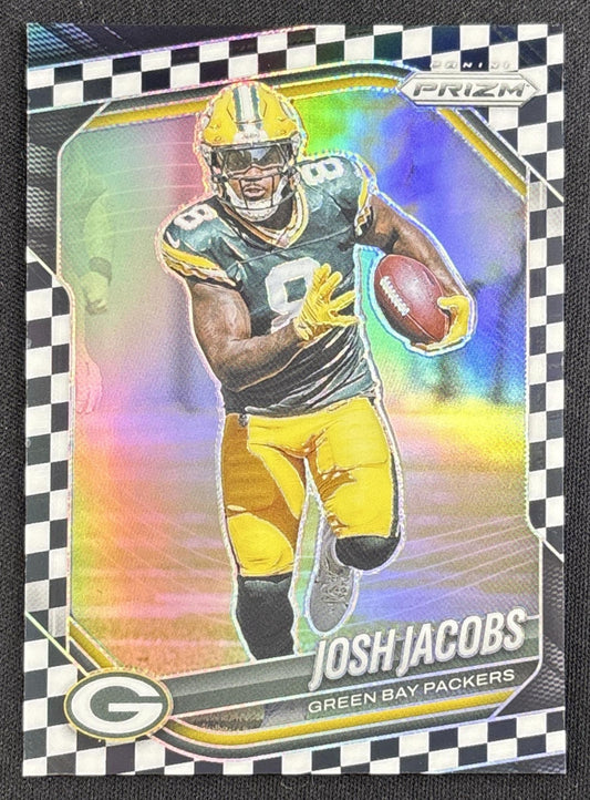 Josh Jacobs 2025 Panini Prizm Black & White Checker Packers front