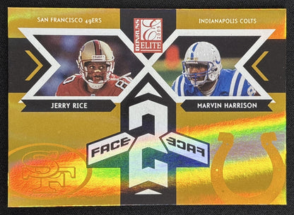 Jerry Rice Marvin Harrison 2005 Donruss Elite Face 2 Gold /1000 Panthers