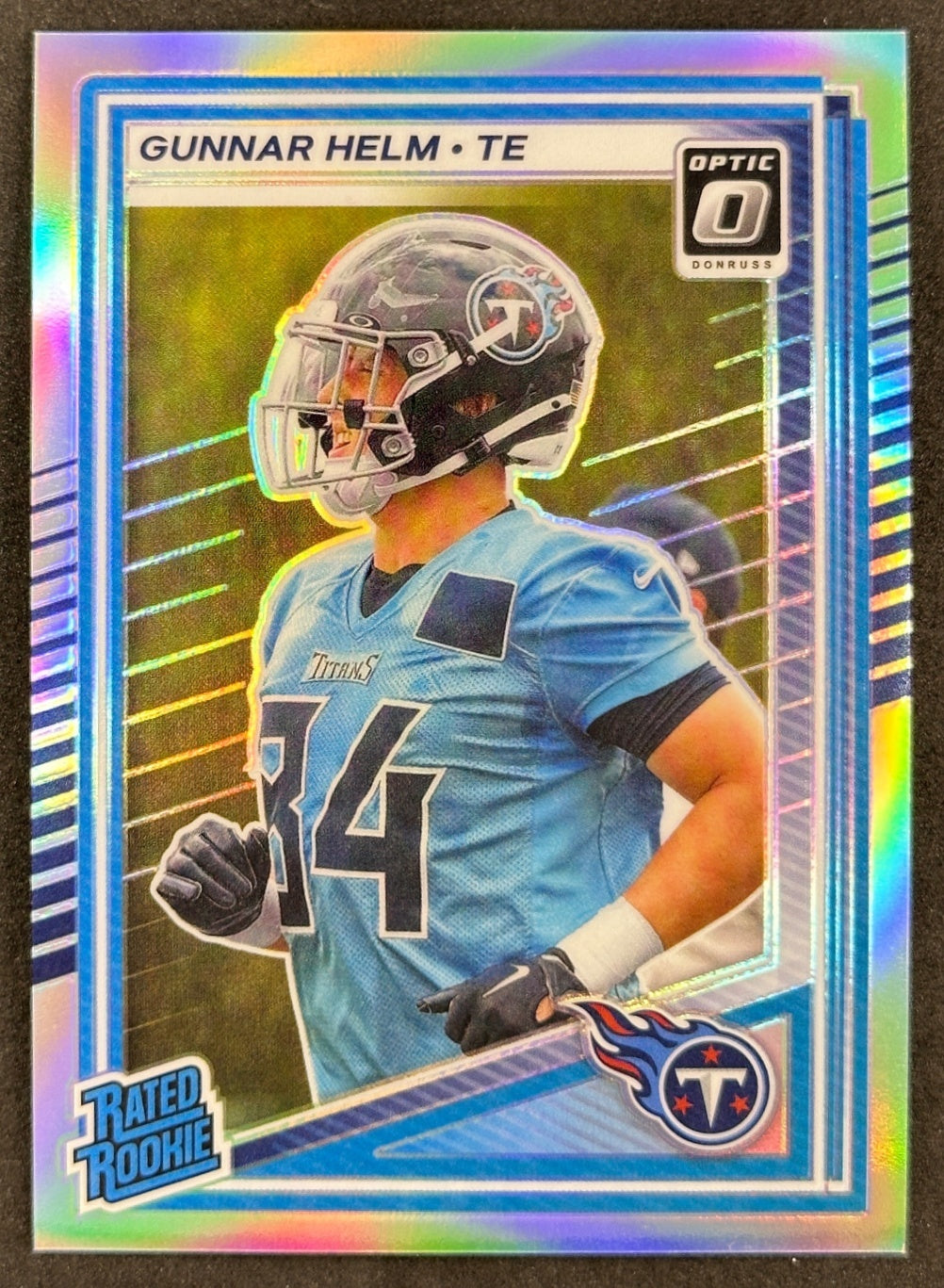 Gunnar Helm 2025 Donruss Optic Rated Rookie Holo Titans Sports Trading Card