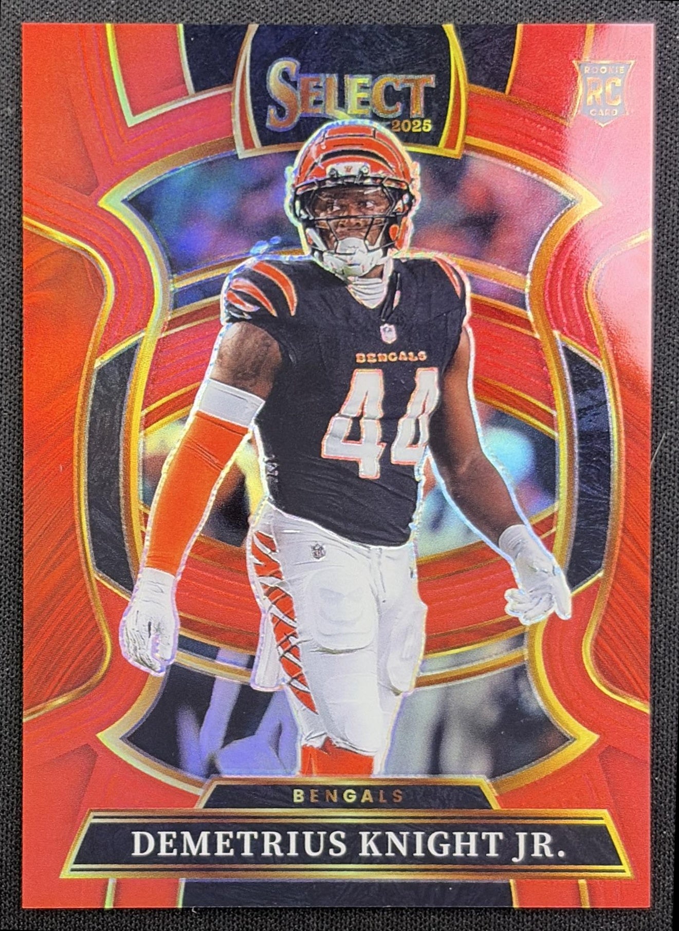 Demetrius Knight Jr. 2025 Panini Select Concourse Red Prizm /99 Bengals front