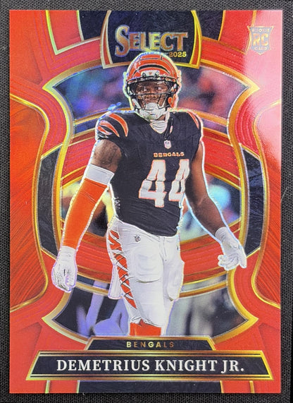Demetrius Knight Jr. 2025 Panini Select Concourse Red Prizm /99 Bengals front