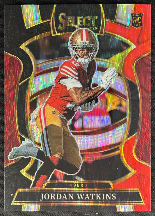 Jordan Watkins 2025 Select Concourse Black and Red Prizm Shock 49ers Default Title Sports Trading Cards