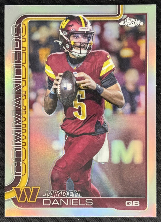Jayden Daniels 2025 Topps Chrome Refractor Commanders Sports Trading Cards