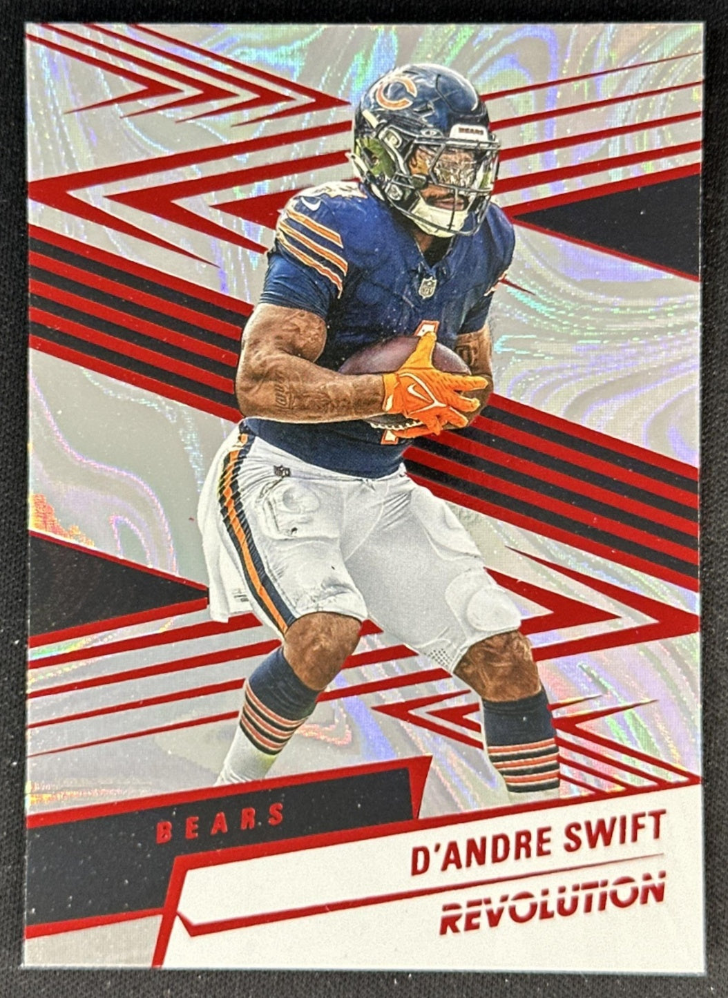 D'Andre Swift 2025 Panini Revolution Red Swirl Bears
