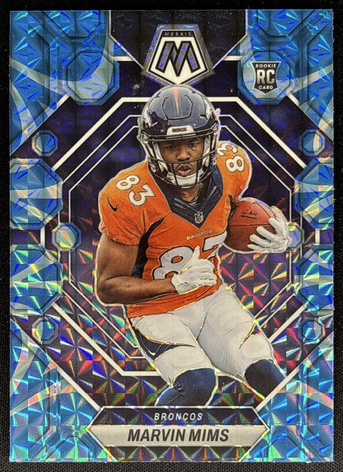 Marvin Mims 2023 Panini Mosaic Reactive Blue Mosaic Broncos Sports Trading Cards