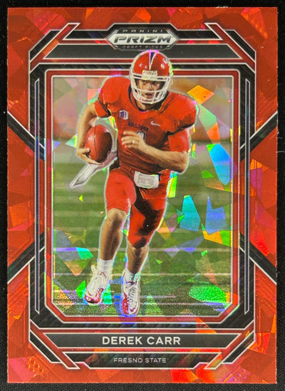 Derek Carr 2023 Panini Prizm Draft Picks Prizms Red Ice Saints Sports Trading Cards