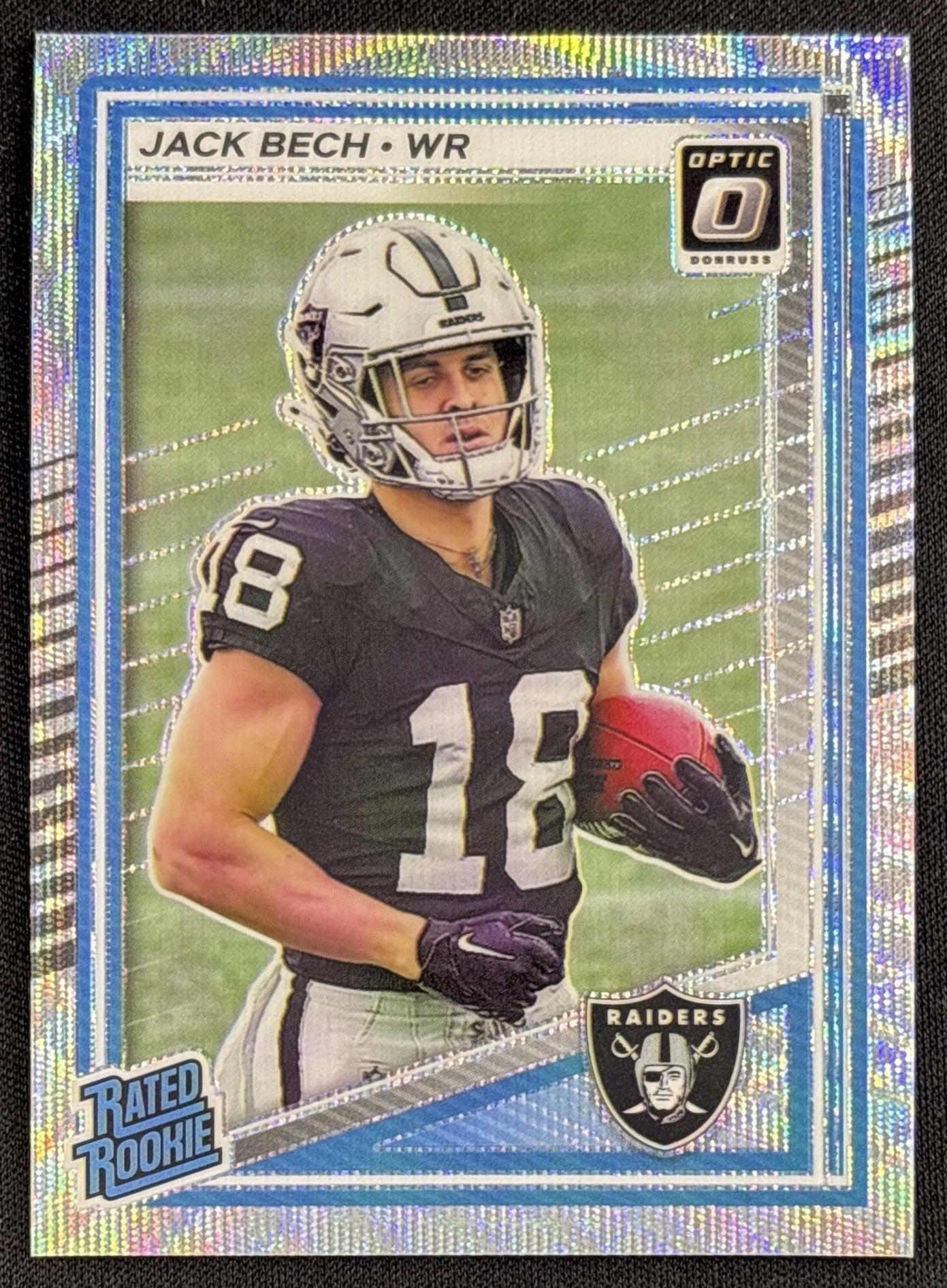 Jack Bech 2025 Panini Donruss Optic Rated Rookie Wave Prizm /300 Raiders