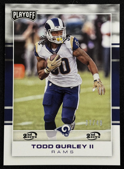 Todd Gurley II 2017 Panini Playoff 2nd Down /49 Rams sports trading card front