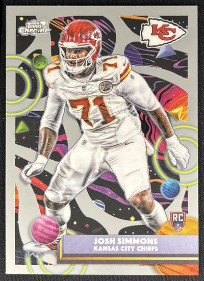Josh Simmons 2025 Topps Cosmic Chrome Chiefs Sports Trading Cards